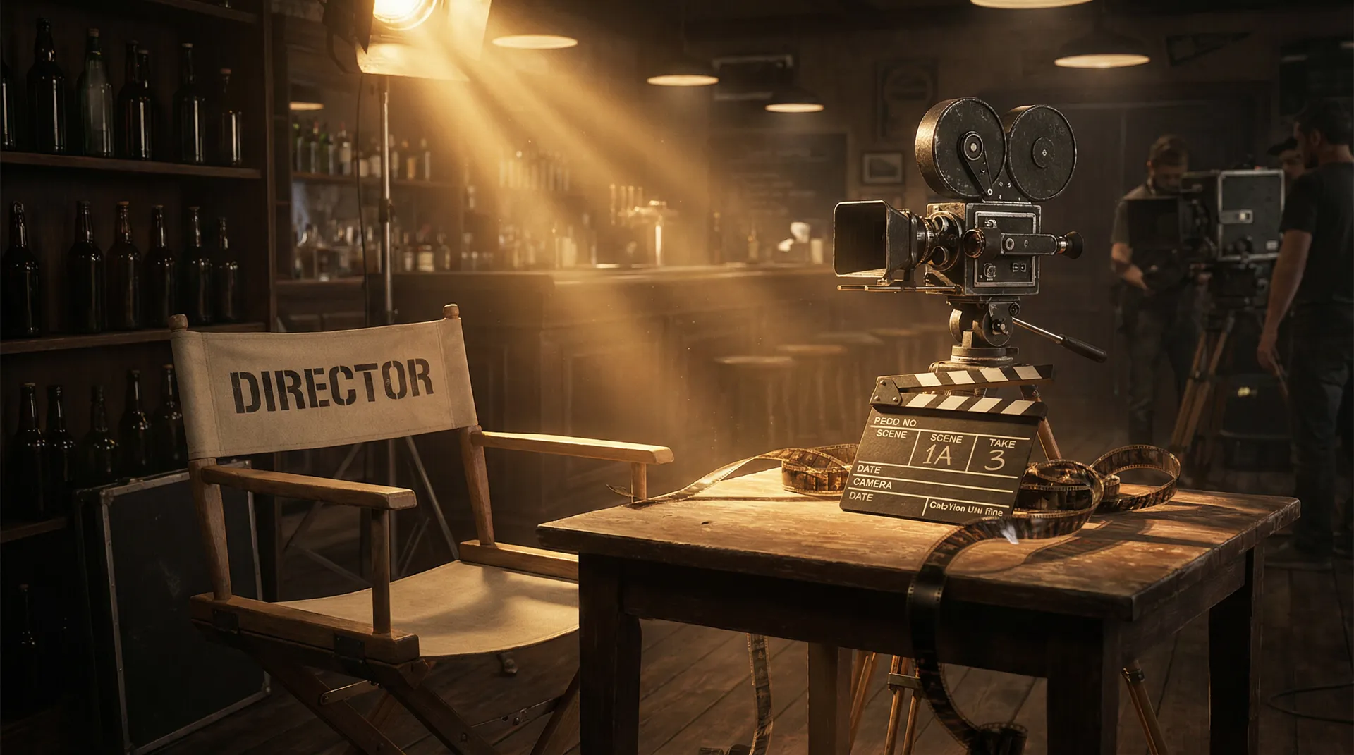 电影拍摄幕后场景 - 导演椅与场记板 想要叉叉 幕后故事